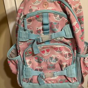 Pottery Barn Kids Pink and Blue Cat Backpack with STELLA